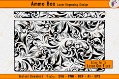 Ammo box engraving, Scrollwork laser file, Scroll engraving design, Laser engraving svg, EZCAD laser files, Decorative scroll svg, CNC engraving file, Storage box design, Scroll laser pattern, Engraving vector art