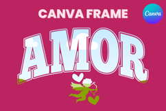 Amor Canva Frame Varsity Valentine's Day Photo Frame Shirt Product Image 1
