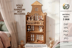 Amsterdam Dollhouse Shelf Laser Cut. Nursery Decor SVG Product Image 1