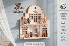 Amsterdam Dollhouse Shelves Bundle Laser Cut. Nursery SVG Product Image 8