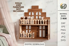 Amsterdam Dollhouse Shelf Laser Cut. Nursery Decor SVG Product Image 1