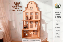 Amsterdam Dollhouse Shelf Laser Cut. Nursery Decor SVG Product Image 1