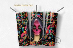 Tumbler design png. Tumbler wrap. Day of the dead. Catrina. Product Image 1