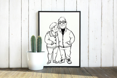 An elderly couple in love SVG | Valentine's Day Product Image 2