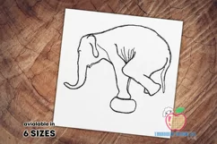 An Elephant Trying To Balance On The Ball Line Art Product Image 1
