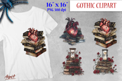 Vintage gothic Book clipart, anatomical heart, hourglass Product Image 1