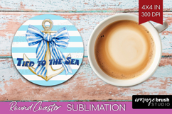 Anchor Nautical Round Coaster Sea Quotes Coaster PNG Product Image 1