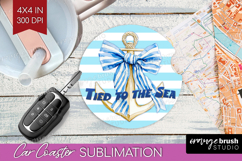 Anchor Nautical Car Coaster Sea Quotes Coaster PNG Product Image 1