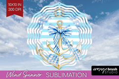 Anchor Nautical Wind Spinner Sublimation PNG Sea Quotes Product Image 1