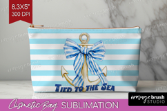 Anchor Nautical Cosmetic Bag Sea Quotes Makeup Bag PNG Product Image 1