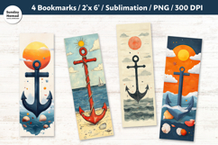 Whimsical Anchor Bookmark , Printable Crafts, 4 PNG Product Image 1