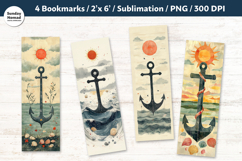 Whimsical Anchor Bookmark , Printable Crafts, 4 PNG Product Image 1