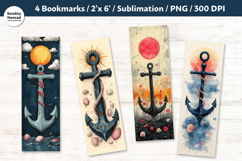 Whimsical Anchor Bookmark , Printable Crafts, 4 PNG Product Image 1