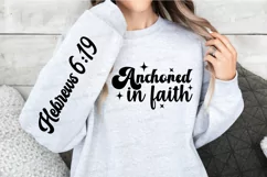 Anchored In Faith Sleeve SVG, Christian SVG Design Product Image 2