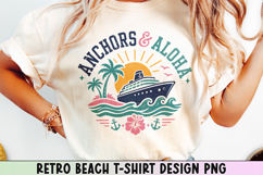 Retro Beach T Shirt Design, Distressed Coastal Sublimation. Product Image 2