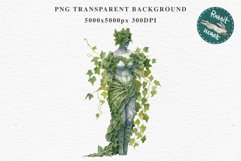 Ancient Greek Ivy Statue Victorian Floral Antique Clipart Scrapbooking Nursery Watercolor Transparent wedding invitation designs sublimation printable digital watercolor floral arches, Greek Ivy Statue clipart, sublimation nursery drawing, wedding invitat