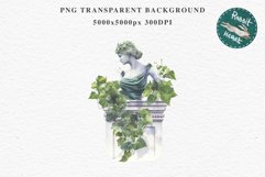 Ancient Greek Ivy Statue Victorian Floral Antique Clipart Scrapbooking Nursery Watercolor Transparent wedding invitation designs sublimation printable digital watercolor floral arches, Greek Ivy Statue clipart, sublimation nursery drawing, wedding invitat