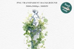 Ancient Greek Ivy Statue Victorian Floral Antique Clipart Scrapbooking Nursery Watercolor Transparent wedding invitation designs sublimation printable digital watercolor floral arches, Greek Ivy Statue clipart, sublimation nursery drawing, wedding invitat