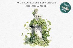 Ancient Greek Ivy Statue Victorian Floral Antique Clipart Scrapbooking Nursery Watercolor Transparent wedding invitation designs sublimation printable digital watercolor floral arches, Greek Ivy Statue clipart, sublimation nursery drawing, wedding invitat