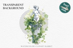 Ancient Greek Ivy Statue Victorian Floral Antique Clipart Scrapbooking Nursery Watercolor Transparent wedding invitation designs sublimation printable digital watercolor floral arches, Greek Ivy Statue clipart, sublimation nursery drawing, wedding invitat