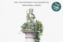Ancient Greek Ivy Statue Victorian Floral Antique Clipart Scrapbooking Nursery Watercolor Transparent wedding invitation designs sublimation printable digital watercolor floral arches, Greek Ivy Statue clipart, sublimation nursery drawing, wedding invitat
