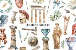 Watercolor Ancient items clipart. Ancient Greece set Product Image 1