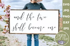 Two Become One | Valentine's Day Farmhouse Svg Love Sign Product Image 1
