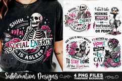 Antisocial Sarcastic PNG Funny Sublimation 4 Designs Product Image 2