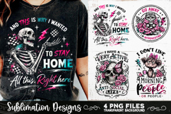 Antisocial Sarcastic PNG Funny Sublimation 4 Designs Product Image 1