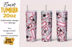 Pink Anemone Flowers tumbler 20 oz sublimation design Product Image 1