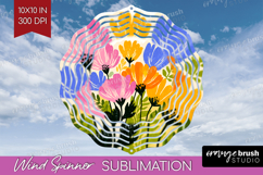 Anemone Modern Floral Wind Spinner Sublimation PNG Sping Product Image 1