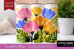 Anemone Modern Floral Tumbler Wrap Sping Flower Tumbler PNG Product Image 1