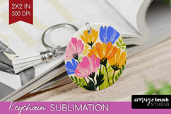 Anemone Modern Floral Keychain PNG Sping Flower Keychain Product Image 1
