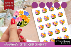 Anemone Modern Floral Round Sticker Sping Flower Printable Product Image 1