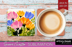 Anemone Modern Floral Square Coaster Sping Flower Coaster Product Image 1