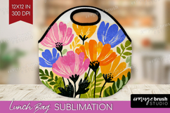 Anemone Modern Floral Lunch Bag Sping Flower Lunch Bug PNG Product Image 1