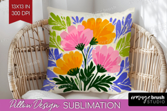 Anemone Modern Floral Pillow Sublimation Sping Flower Pillow Product Image 1