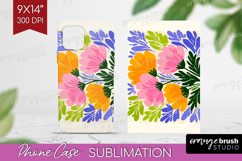 Anemone Modern Floral Phone Case PNG Sping Flower Case PNG Product Image 1