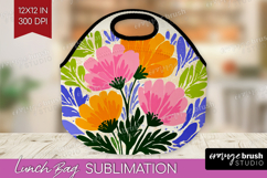 Anemone Modern Floral Lunch Bag Sping Flower Lunch Bug PNG Product Image 1