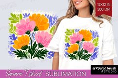 Anemone Modern Floral Square Tshirt Background Sping Flower Product Image 1