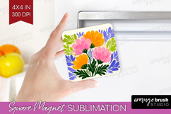Anemone Modern Floral Magnet Sublimation Sping Flower Square Product Image 1