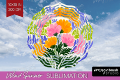 Anemone Modern Floral Wind Spinner Sublimation PNG Sping Product Image 1