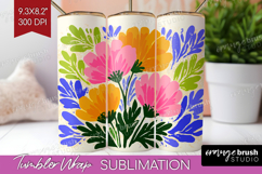 Anemone Modern Floral Tumbler Wrap Sping Flower Tumbler PNG Product Image 1