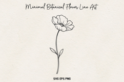 Minimal Botanical Flower SVG, Thin Line Floral Outline, PNG. Product Image 1