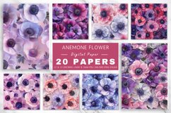 Anemone Flower Digital Paper Bundle Product Image 1