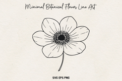 Minimal Botanical Flower SVG, Thin Line Floral Outline, PNG. Product Image 1