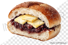 Ang Butter Bread PNG Clipart Dessert Watercolor Illustration Product Image 1