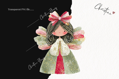 Brush Stroke Christmas Angel Clipart | Preppy Christmas PNG Product Image 2