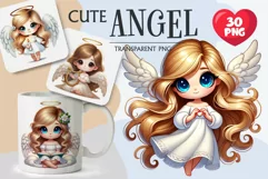 Angel Cartoon Cute. Clipart, PNG. Product Image 1