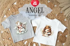 Angel Cartoon Cute. Clipart, PNG. Product Image 2